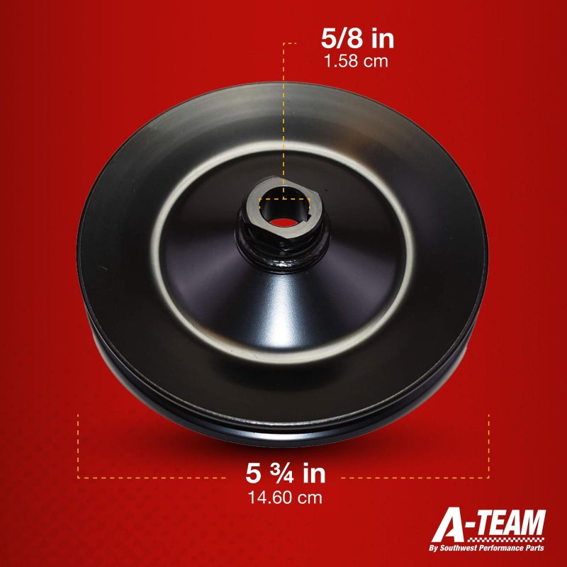 A-Team Performance Steel Keyway Power Steering Pump Pulley - Durable Steel Construction - Compatible With 1955-72 GM SBC/BBC & Ford SBF for GM Type 2 Power Steering Pump Pulley - Image 2